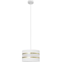 Helam HELEN Plafonnier Suspension Cylindrique Blanc, Or 25cm