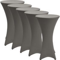 Stretch Housse pour table haute de bistrot, Ø70-75cm, anthracite, set de 5 pièces