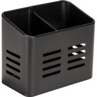 Panier à couverts Baco, panier de cuisine d'extérieur noir en métal thermolaqué, élégant panier noir pour ranger les couverts, 16 x