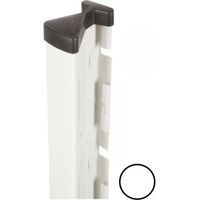 Cloture & Jardin – Poteau pour clôture à encoches en acier galvanisé – 1,87 m – Revêtement thermolaqué blanc – Pose rapide sans accessoires
