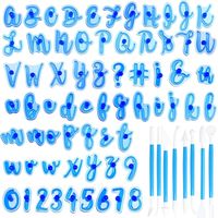 66 Emporte Piece Patisserie & 8 Stylos de Gravure de Cuisson, Emporte Piece Lettre Alphabet Tampon Lettre pour Argile, Emporte-pièces pour la Réalisation de Gâteaux, Biscuits et Desserts