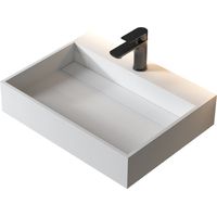 Wandwaschbecken Bernstein PB2080 Mineralguss 60x46x13cm Weiß matt