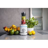N'OVEEN Mixer Smoothie Maker, Stand Blender High Performance Mixer 300 W & 2 x Smoothie Flaschen 0,6 L & Mühle zum Zerkleinern von Kaffee, Kräutern, Nüssen