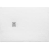 Piatto doccia in marmoresina bianco time 70x90 weiss stern con griglia acciaio