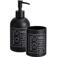 Distributeur de savon en verre et gobelet à brosses à dents ONYX