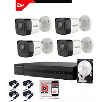 Kit Videosorveglianza Hikvision DVR 4 canali 4 telecamere bullet 2 megapixel hdd 500gB