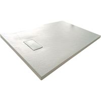 Giorgy – Receveur de douche à encastrer en SMC effet pierre – Bonde de vidage incluse Ø90mm – Dimensions 90 x 120 cm – Installation à fleur de sol
