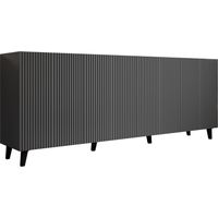 Aparador Comes, Antracita, 83x201cm, Número de puertas: 442cm, MDF, Aglomerado laminado