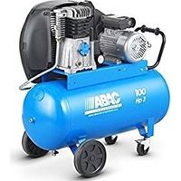 Abac – Compresseur à pistons 100 litres 3 CV – Débit 23,6 m3/h – Pression 10 bar – Mono-étagé 230 V – Entraînement par courroie