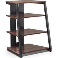 FITUEYES Design HiFi Rack aus Holz und Stahl, TV Rack mit verstellbaren Ablagen & Kabelmanagement, HiFi Regal f¨¹r DVD-Player Stereoanlagen Spielkonsolen, 61 x 52 x 78 cm, Walnuss