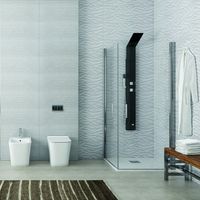 Box doccia ad angolo 80x80 con due ante battenti finitura cromo KS2800 kamalu