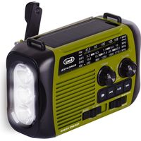 Trevi RA7F3003 Radio Portatile Dinamo e Solare USB Micro SD Wireless e Powerbank Nero Verde