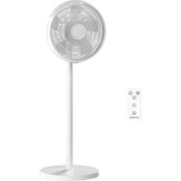 Ventilateur sur pied, ventilateur silencieux avec oscillation à 80°, hauteur réglables, 4 vitesses, minuterie 10H, blanc