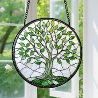 Capteur de Soleil en Vitrail Décoration Spirituelle pour Maison 30cm