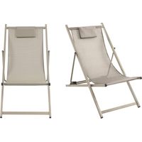 Lot de 2 chiliennes en aluminium - Beige - Brisa