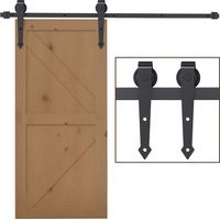 Kit de rail pour porte coulissante, métal, 2 m, charge maximale 100 kg, marron
