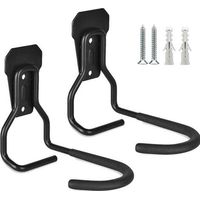 pair Ensemble de 2 supports à vélos muraux, crochets et fixations murales. Supports à vélos verticaux robustes, adaptés aux garages et aux maisons, conçus pour être solides et peu encombrants.