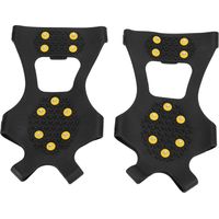 2PCS 10 Crampons à dents Crampons d'escalade sur neige en extérieur Crampons antidérapants pour chaussures Crampons à glace pour l'alpinisme et la randonnée M (36‑41)