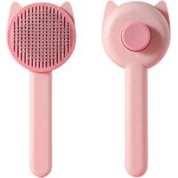 Cepillos para mascotas, cepillo para perros, cepillo para gatos, removedor de pelo, cepillo para mascotas de pelo largo y corto, limpia el pelo de tu mascota con un solo clic, peine masajeador (rosa)