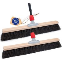 Lot de 2 balais crin de cheval 60 cm manche télescopique noir