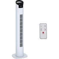 Ventilateur colonne avec télécommande de 5 m. Oscillation à 70°. 3 fonctions et 3 vitesses. Noir.