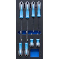 Set mit 8 Diamant-Kreuzschraubendrehern aus weicher Thermoform Fervi tm01/045