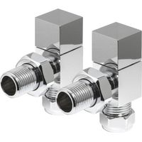 Heatwave Square Chrome Angled Radiator Valves Pair