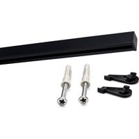Gardinenschiene Innenlauf auf Maß 1-läufig Schwarz - Serie Square 430cm