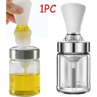 Ölflasche, Olivenölflaschenspender aus Glas, Silikon-Ölpinsel, für Grillen, Essig, Salat, Gebäck