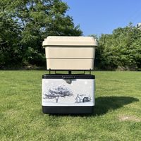 Support d’Évier Folding Cooler Stand Cadre Châssis avec Sac de Transport en Fer et Oxford 620g pour Camping BBQ Pique-Nique Portable