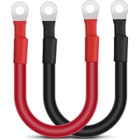 30cm langes Starthilfekabel für Autobatterien,2Stück Batteriekabel, rotes und schwarzes Wechselrichterkabel, M10 Starthilfekabel, 12V Hochleistungs-Kupferkabel für Auto, LKW und Motorrad, 35mm² 2AWG