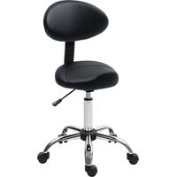 Rollhocker höhenverstellbar mit Rückenlehne Drehhocker 83-98 cm Arbeitshocker 360° drehbar für Büro Salon