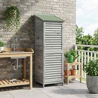 vidaXL Garden Shed with Roof Grey 59 x 56 x 176 cm Solid Fir Wood