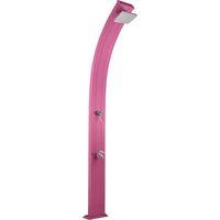 SPRING 30L Formidra Doccia Solare da Esterno - Alluminio - Sciacqua piedi, soffione e miscelatore - 26x12x228cm - Rosa