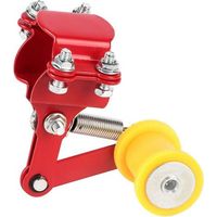 Motorcycle Chain Tensioner, Universal Adjustable Chain Adjuster, Modified Roller Chain Adjuster Tool for Most Motorcycles (Red)