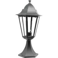 Farol Exterior de Pie con 6 Lados Aluminio Negro