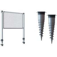 Kit poteaux multisports télescopique – 2 bases d'ancrage en aluminium – Système de serrage pour mât Ø20 à Ø50mm – Fabrication française – Gard&Rock