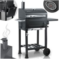 Charcoal Grill with Thermometer and Adjustable Grate