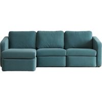 Canapé modulable 3 places bleu avec pouf KONEKT