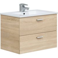 Dmora - Mobile sottolavabo Tico, Mobiletto da bagno, Contenitore porta lavabo, Armadio per lavandino, 70x45 h50 cm, Rovere