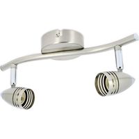 Arum Lighting – Spot plafonnier orientable 2 têtes GU10 – Aluminium gris – Longueur 280mm – Têtes orientables 90° et 320° – IP20 intérieur