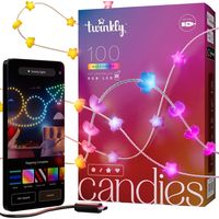 Twinkly Strings USB-C Candies – 100 RGB-LEDs, Sterne, 6 m, transparentes Geflecht