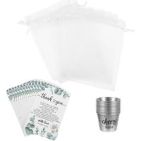 Gastgeschenke für Hochzeiten 12 Stück Edelstahl Schnapsgläser mit Dankeskarten Mehrzweck