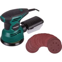 Vonroc – Ponceuse excentrique 300W – Ø 125mm – Vitesse variable jusqu'à 13000 tr/min – Aspiration de poussière – Pour ponçage bois, métal et plastique