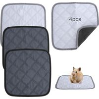 Lot de 4 oreillers antidérapants pour animaux de compagnie (30× 30 cm) – Tapis déperlants lavables pour hamsters, cochons d'Inde et petits rongeurs