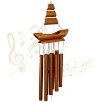 Carillon à Vent Bambou, Marron, 70 x 18 x 6 cm
