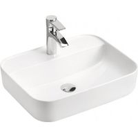 Vasque en céramique à poser - Blanc - L 50 x P 40 x H 15 cm - Livraison gratuite