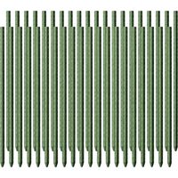 Toboli 40x tuteurs verts 90 cm Ø 11 mm tuteurs en métal et plastique, tiges pour tomates et plantes grimpantes