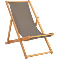 vidaXL Chaise de plage Taupe Bois de teck massif