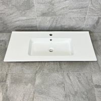 Ceramic Bathroom Sink Vanity Basin Rectangular 1010mm x 465mm White 1 Tap Hole